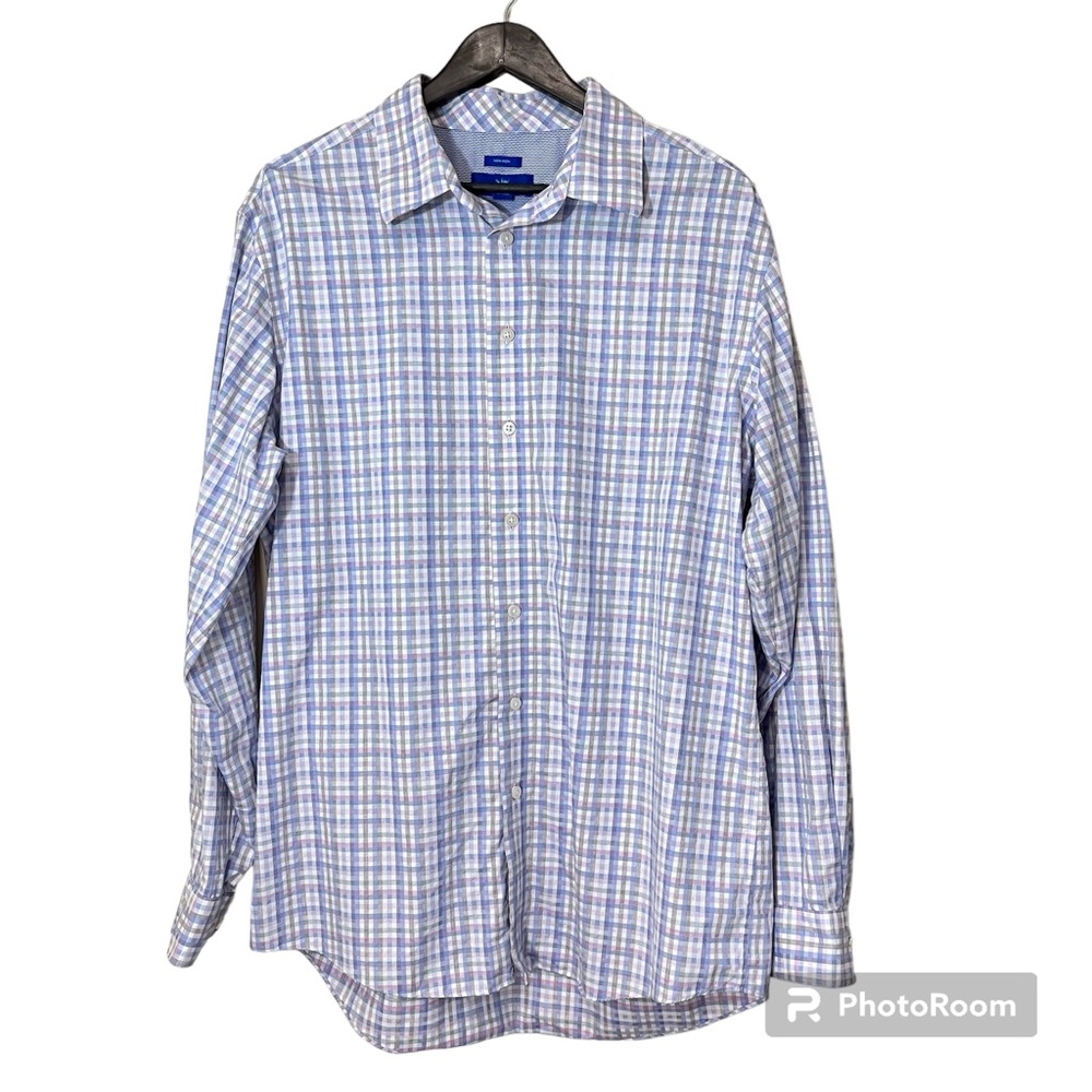 Egara Men’s Plaid Non-Iron Button Up Cotton Shirt
